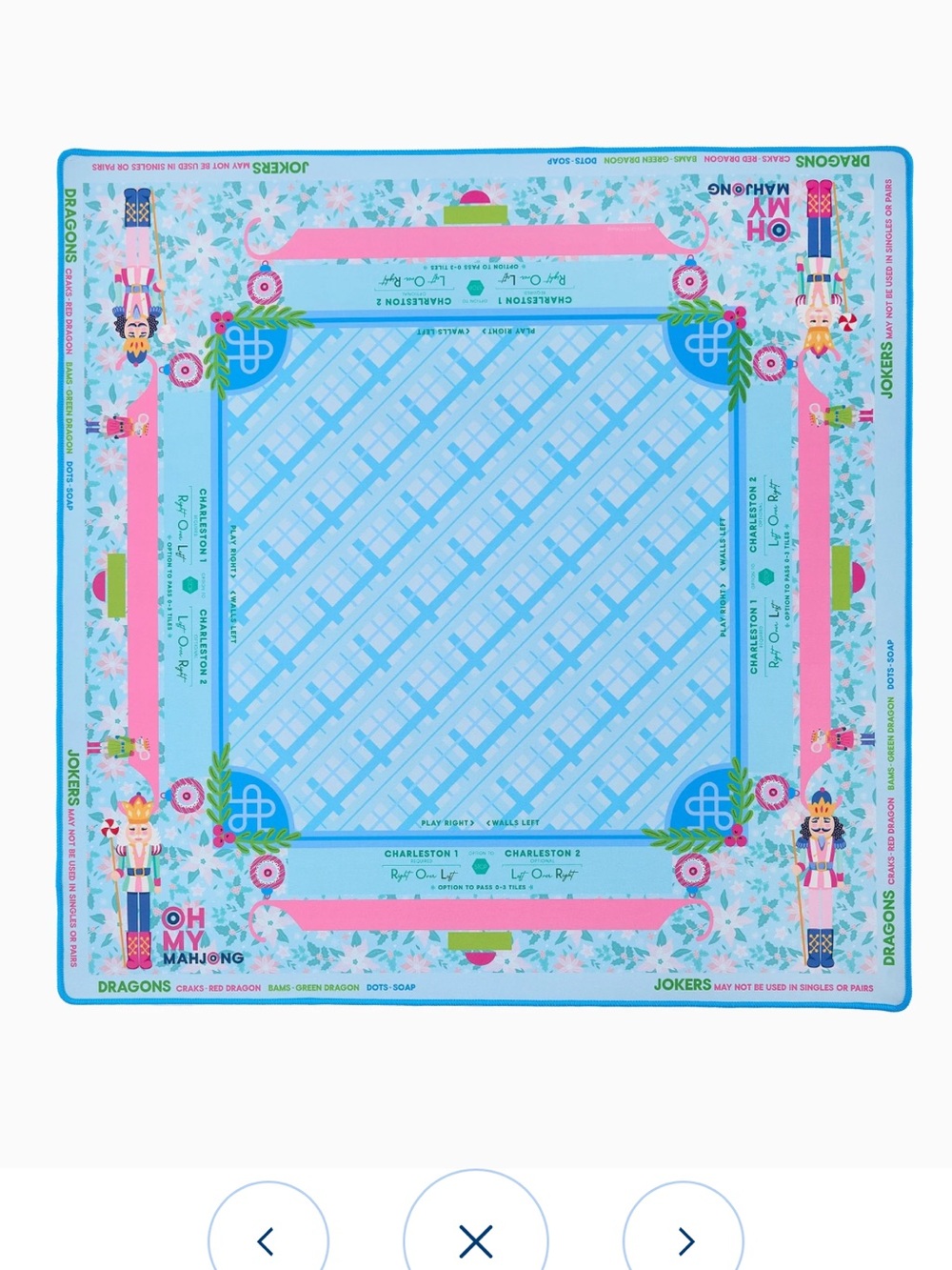 OH MY Mahjong Playing Mat in Blue and Pink
